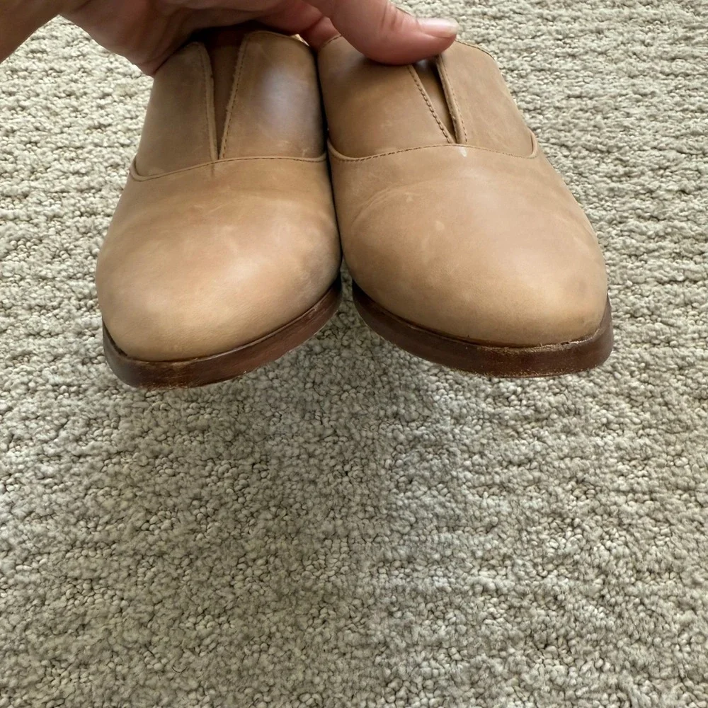 Nisolo EMMA d'ORSAY OXFORD‎ Leather Cutout ALMOND Pointed Toe Flats Loafers 6